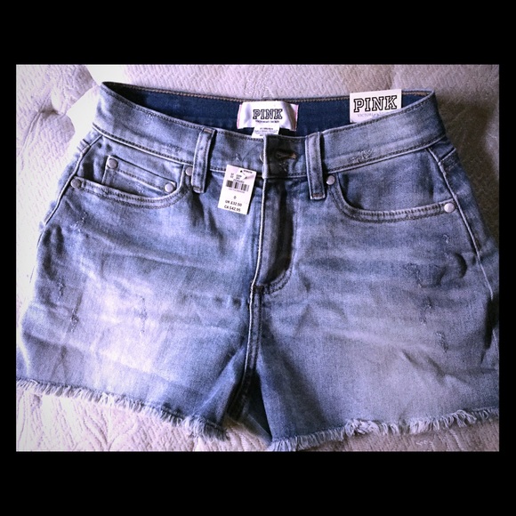 PINK Victoria's Secret Pants - PINK high wasted jean shorts NWT PINK Victoria's Secret Pants - PINK high wasted jean shorts NWT
